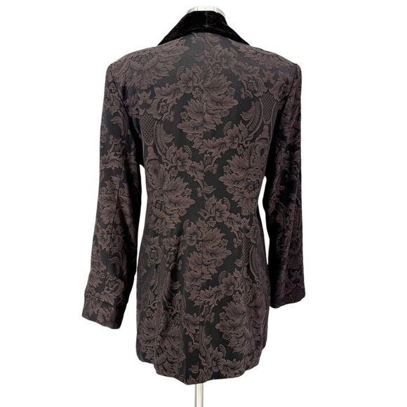 LUCIA LUKKEN Vintage Jacquard & Velvet Blazer L - Picture 4 of 8